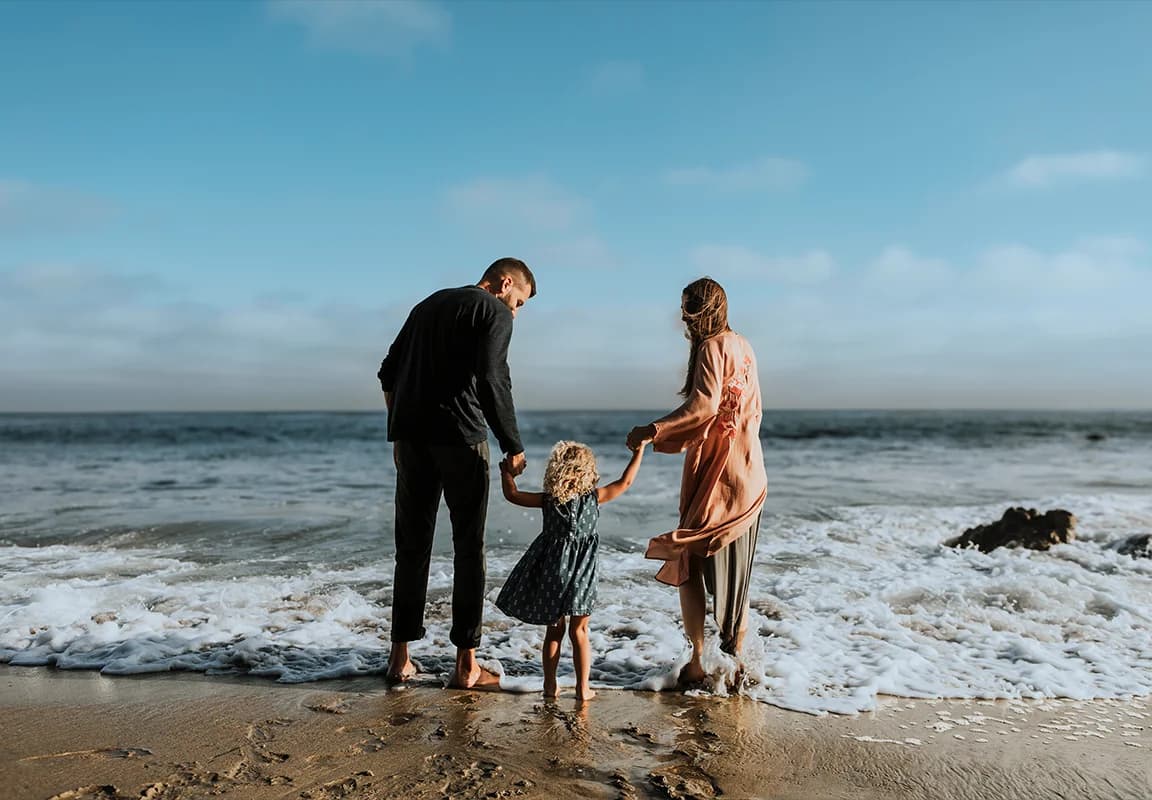 A family at the beach